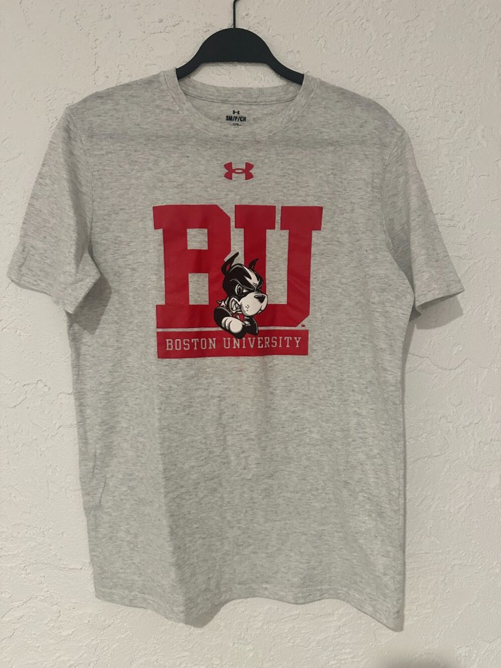Under Armour Boston University BU Terriers Rhett T-Shirt Gray Small